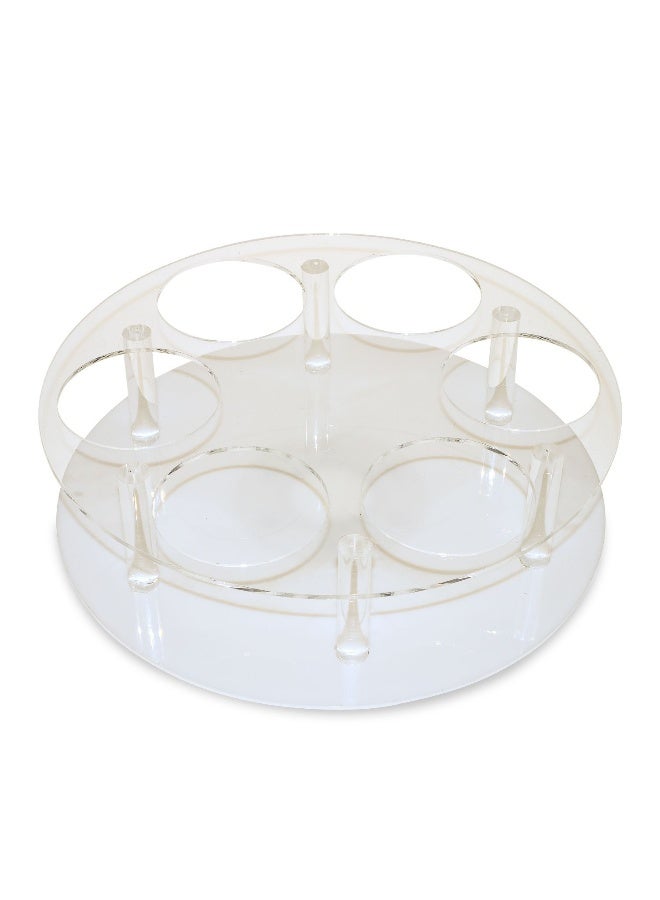 SOURCEONE.ORG Source One Deluxe Clear Acrylic 6 Wine Bottle Rotating Lazy Susan Counter Top Perfect for Bottles of Wine, Champagne, Sparkling Cider and Water - Image 2